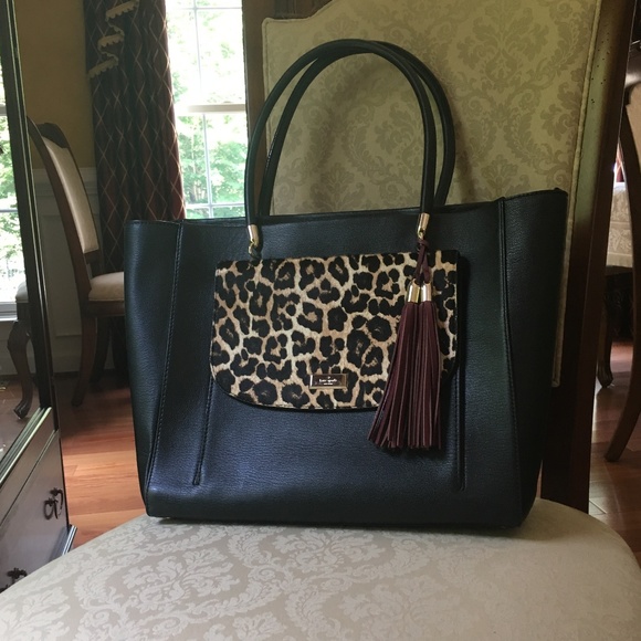 Kate Spade Leopard Tote Longacre Haircalf NWOT - Picture 1 of 7